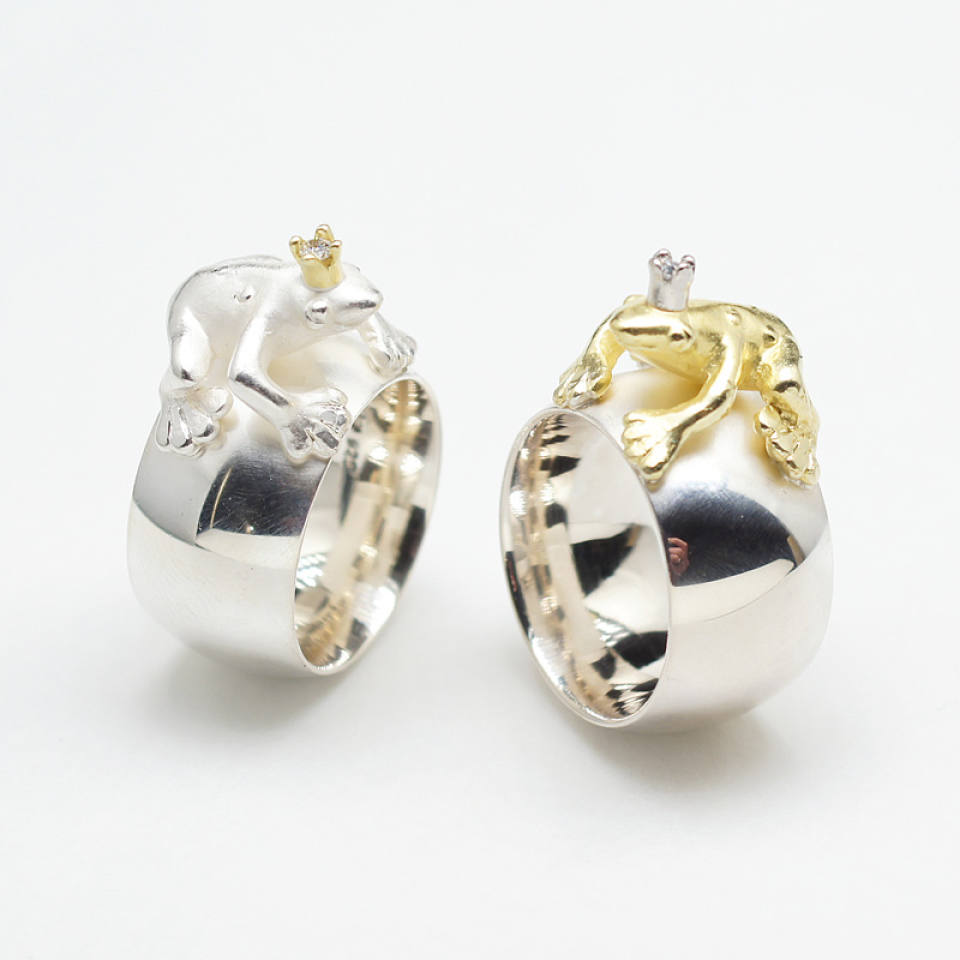 Froschringe Silber und Gold