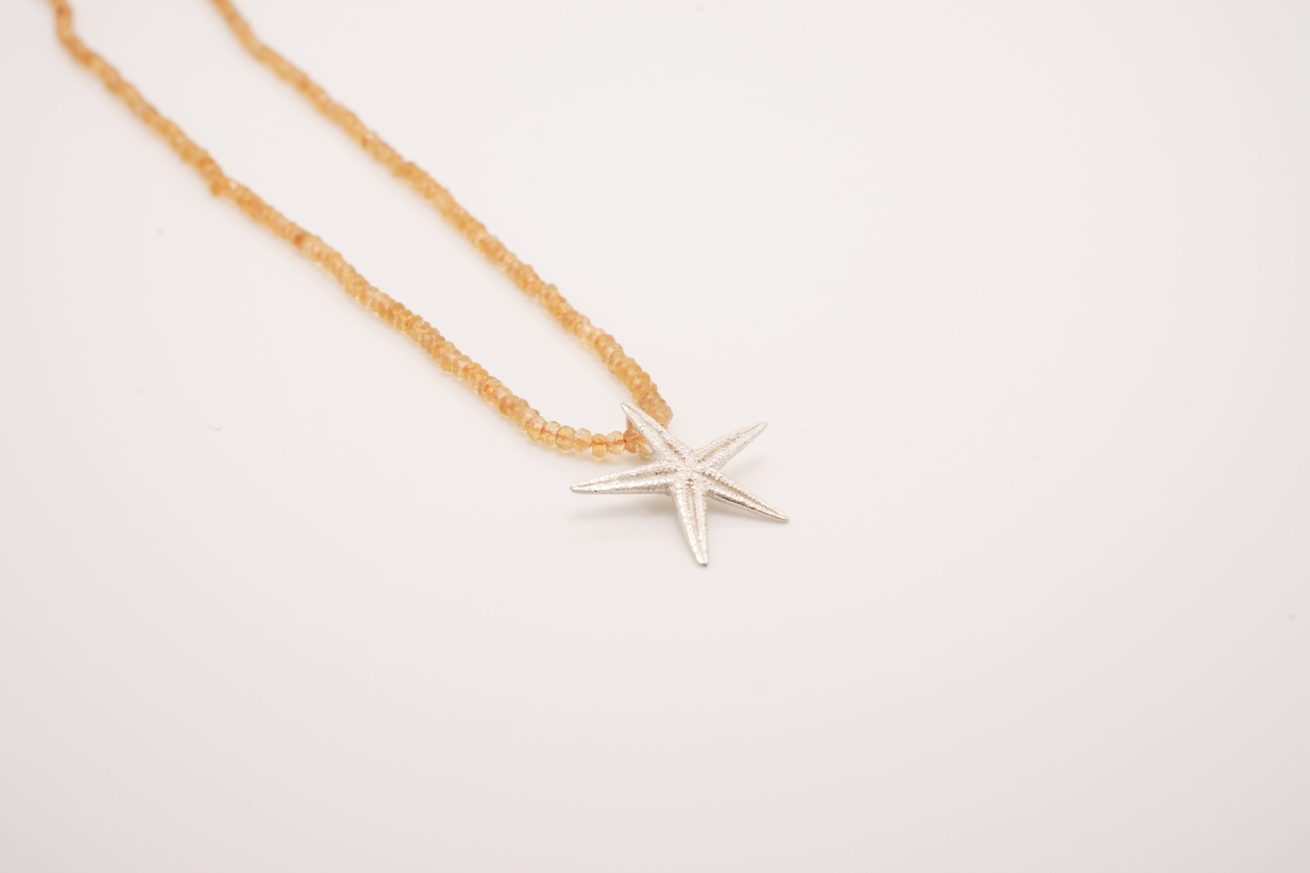 Seestern Silber gross mit Edelsteinkette – Bild 6
