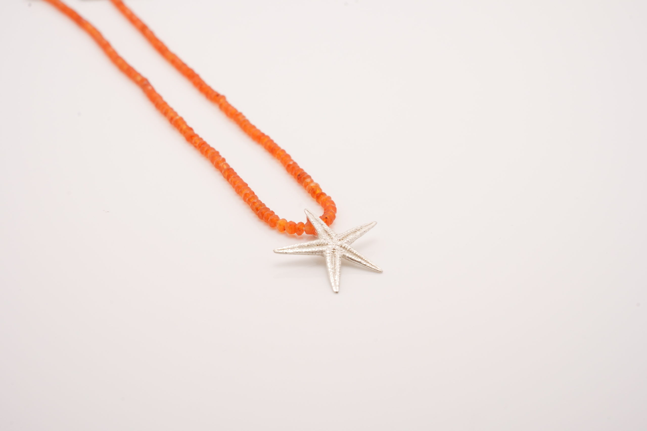 Seestern Silber gross mit Edelsteinkette – Bild 5