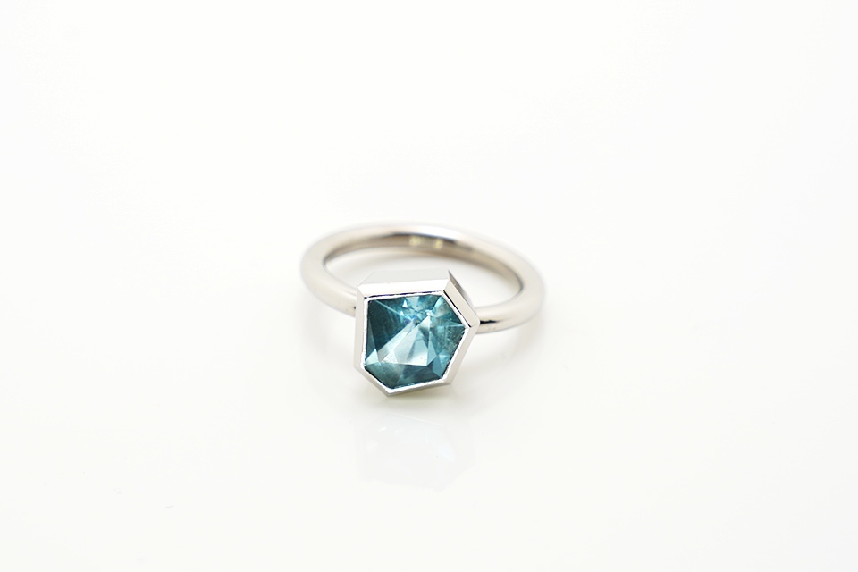 21 century Ring Platin mit Aquamarin