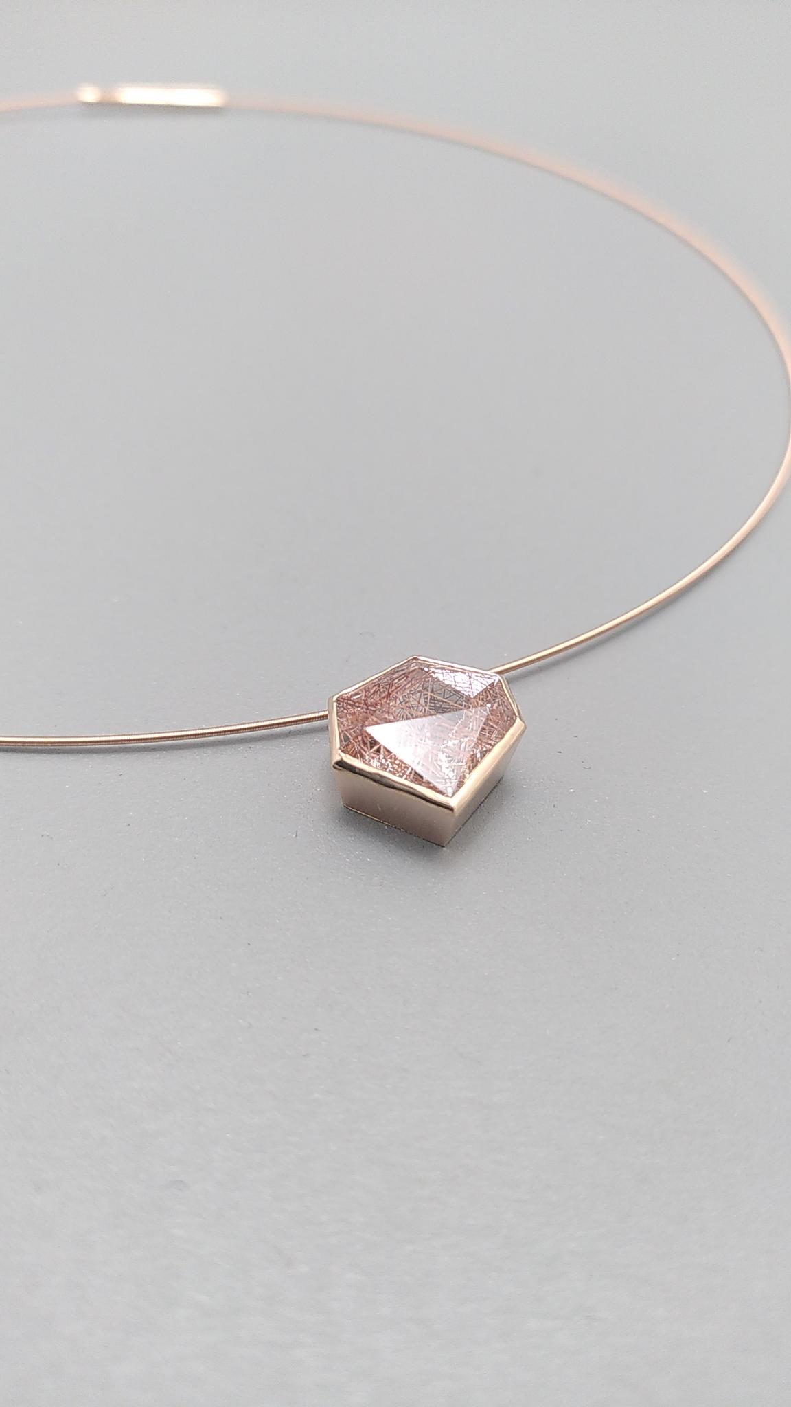 Collier 21century Rosegold mit rotem Rutilquarz – Bild 8