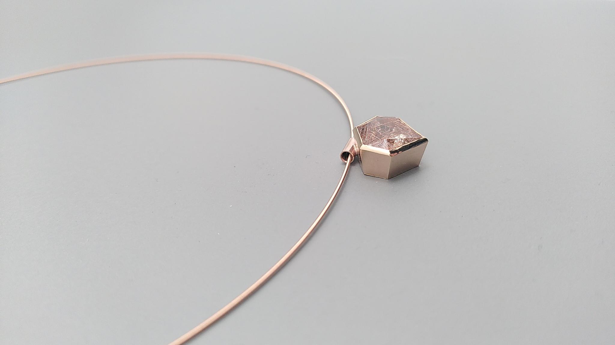 Collier 21century Rosegold mit rotem Rutilquarz – Bild 7