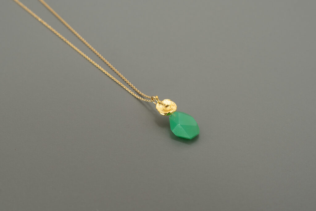 Lucky Klunker Anhänger Gold mit Chrysopras