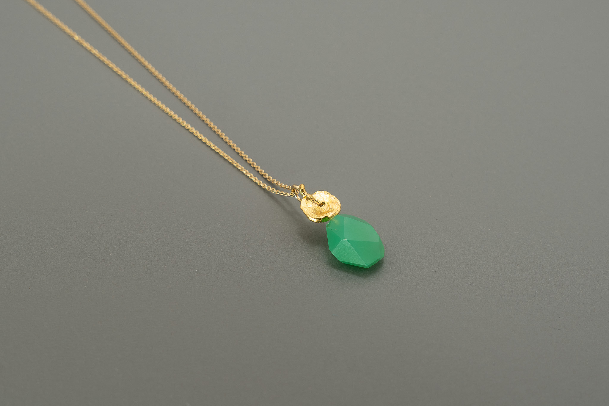 Lucky Klunker Anhänger Gold mit Chrysopras
