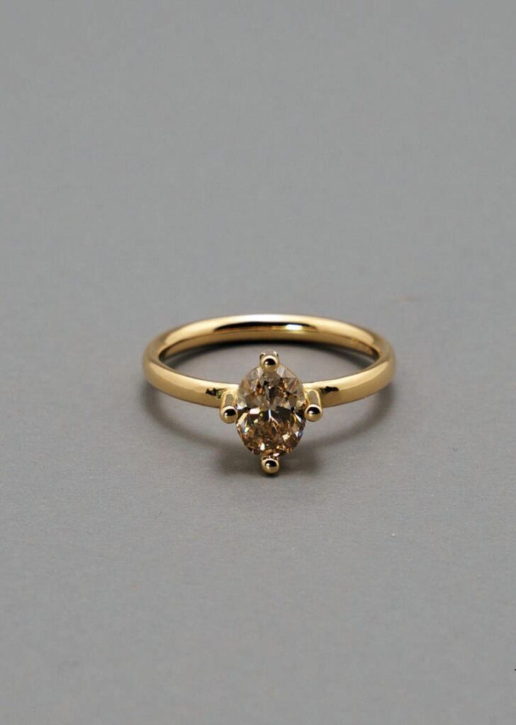 Champagner Diamant Ring Gold