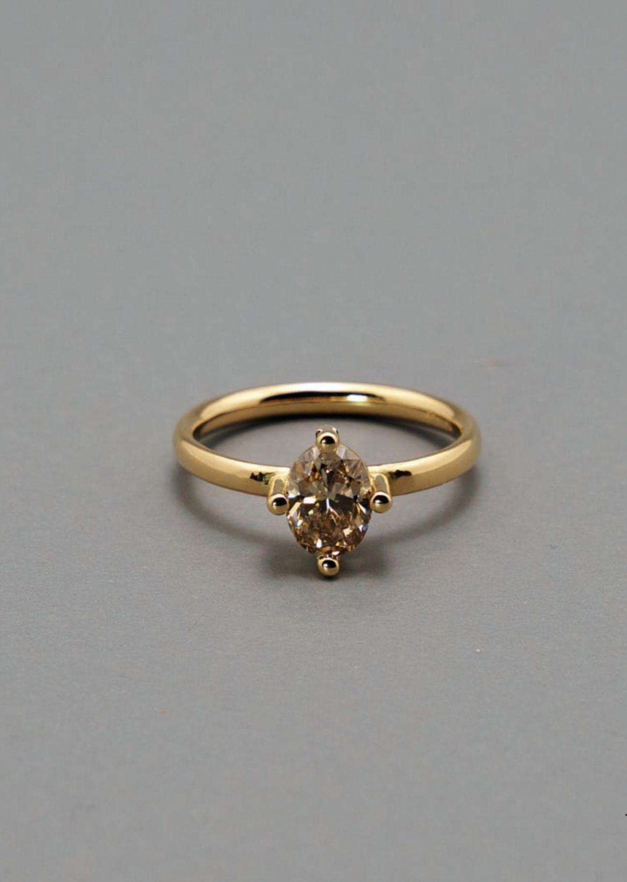 Champagner Diamant Ring Gold