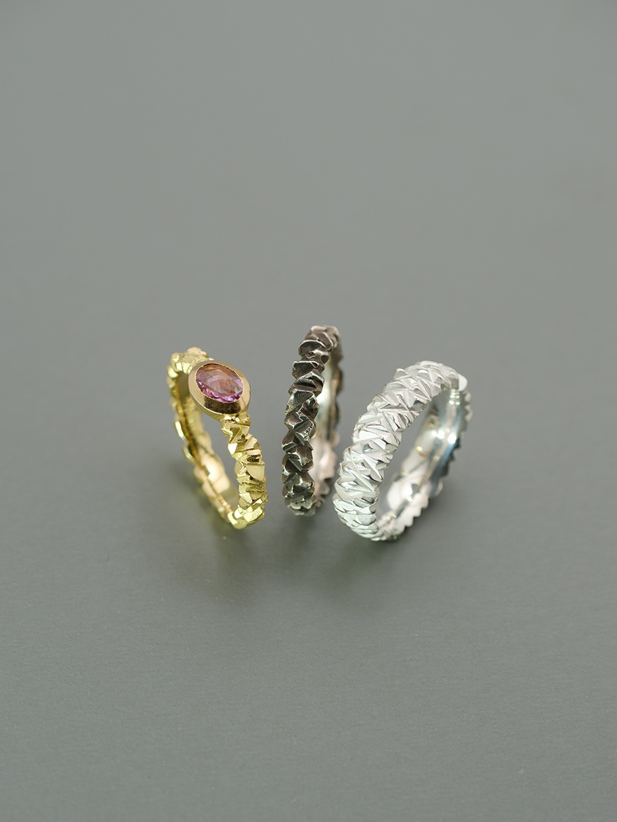 the rock Ring Gold mit pink Saphir – Bild 2