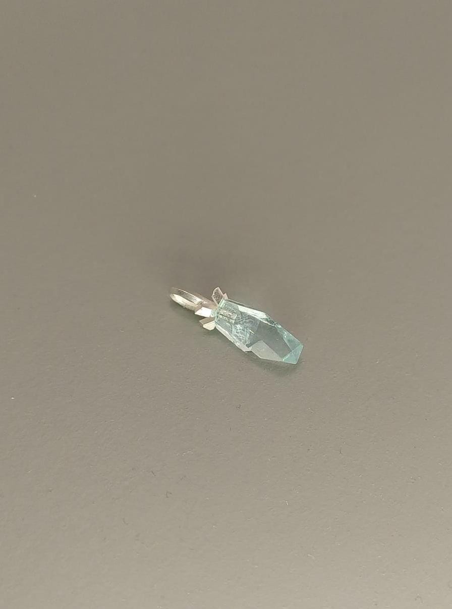 Klunker Anhänger Silber mit leuchtend blauem Aquamarin – Bild 6