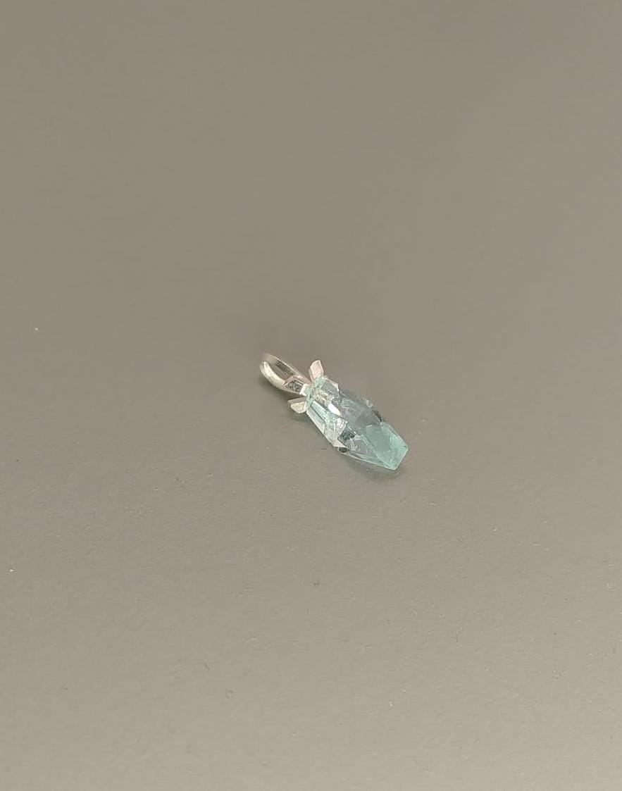 Klunker Anhänger Silber mit leuchtend blauem Aquamarin – Bild 5